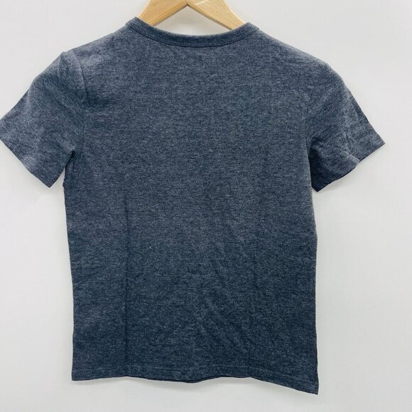 Cat & Jack Boys Small 6/7 Short Sleeve Rainbow Chest Striped T-Shirt in Gray 420 - Picture 3 of 6